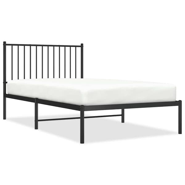 vidaXL metalsengestel med hovedgærde sort 100x190 cm