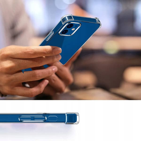 ARMORED ETUI til APPLE IPHONE 12 PRO STØDFRI KLAR ETUI + 9H Glas