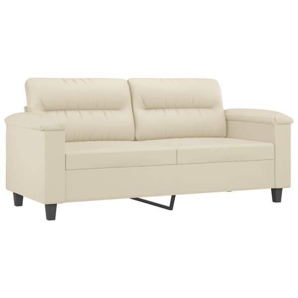 vidaXL 2-sitssoffa, krämfärgad, 140 cm, konstläder