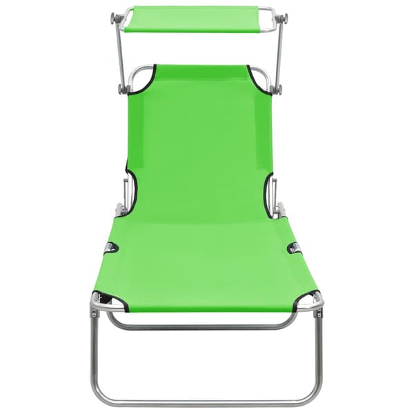 vidaXL foldbar liggestol med baldakin grøn aluminium