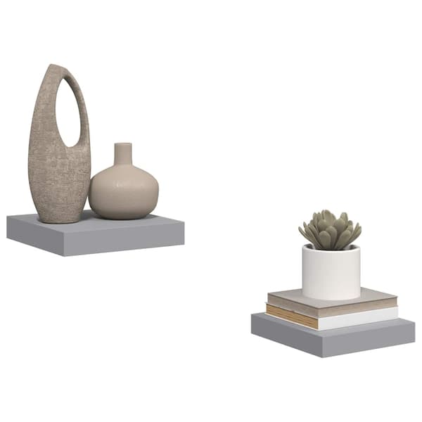 vidaXL Seinähyllyt, 2 kpl, harmaa, 23 x 23,5 x 3,8 cm, MDF