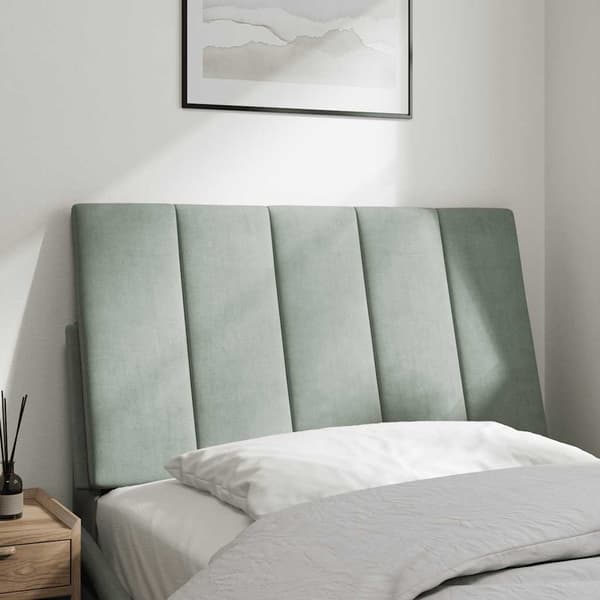 vidaXL Sängynpäädyn tyyny vaaleanharmaa 90 cm sametti