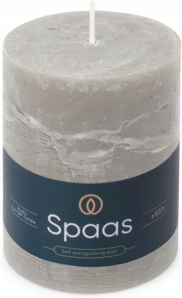 Spaas Rustikt Bloklys 80/110 mm 65 timer, Lysegrå