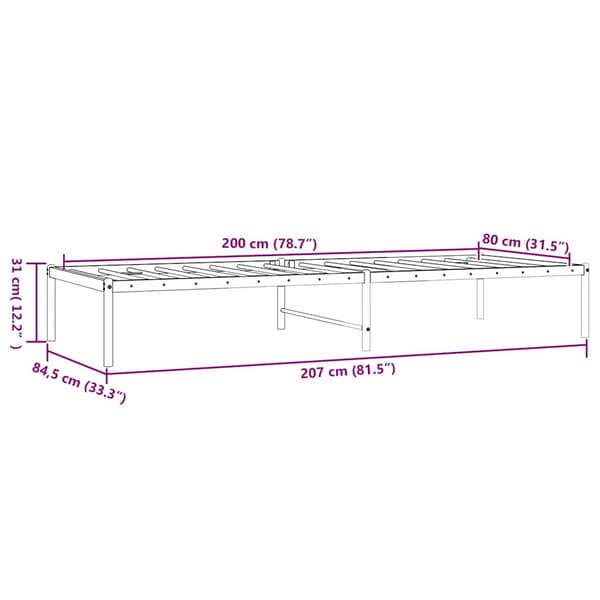 vidaXL metalsengestel hvid 80x200 cm