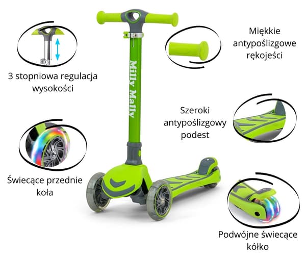 MILLY MALLY 3001 Scooter SCOOTER Boogie grøn