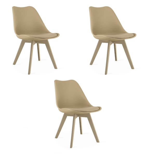 MARK stol - mörkbeige / beige ben x 3