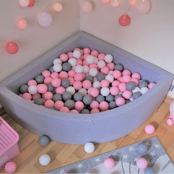 KiddyMoon plastbollar 7 cm grå 700 leksaksbollar set