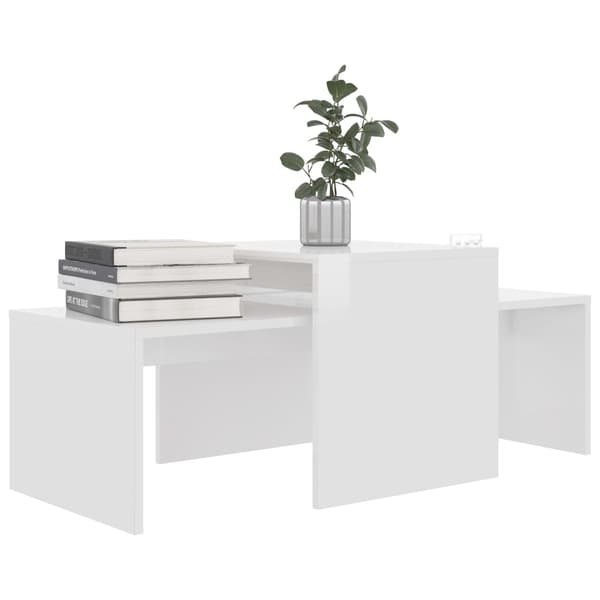 vidaXL sofaborde højglans hvide 100x48x40cm spånplade