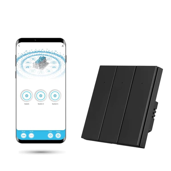 Tuya Smart Triple Switch med N Life Zigbee Sort