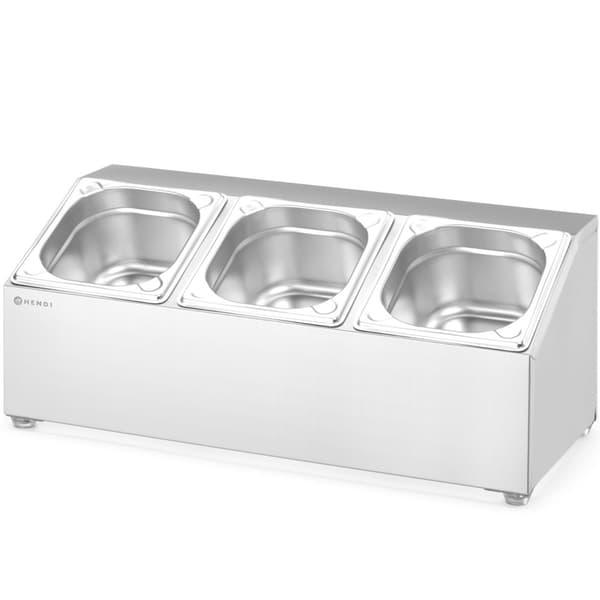 Ståldisplay til cateringbeholdere 3x GN 1/6