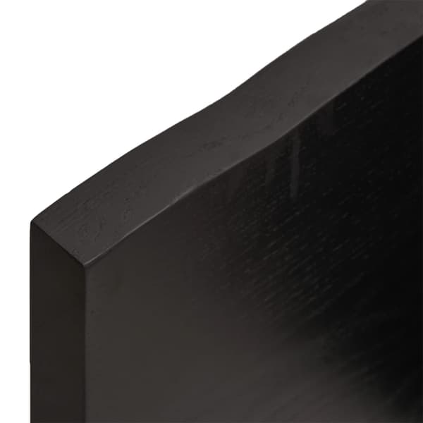 vidaXL hylde mørkebrun 60x40x(2-4) cm egetræsfinish