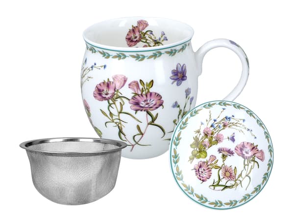Fatmugg med lock - Vildblommor (CARMANI)