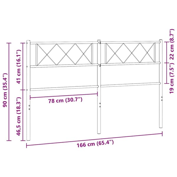vidaXL metalsengegavl sort 160 cm