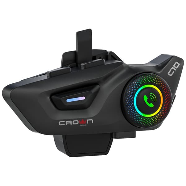Crown C10 Bluetooth 5.3 Motorcykel Intercom Svart