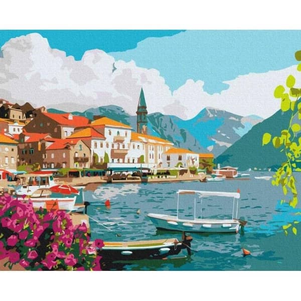 Maleri efter tal - Sommer i bugten 40x50cm