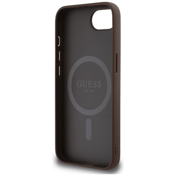 Guess 4G Ring Classic Logo MagSafe-etui til iPhone 16e, brun