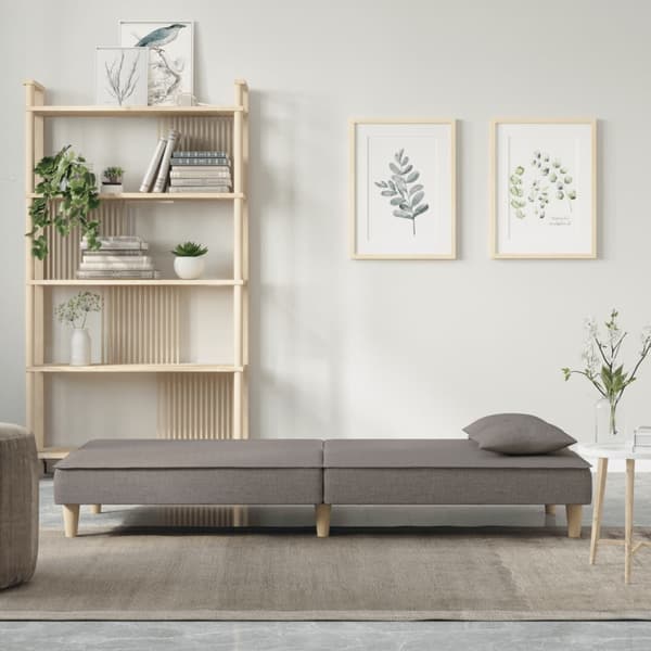 vidaXL Bäddsoffa, Taupe, Klädd i Tyg