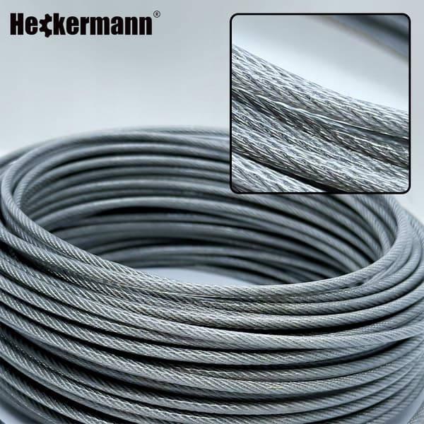 Rustfrit stålkabel 30m 3mm med tilbehør Heckermann 68in1