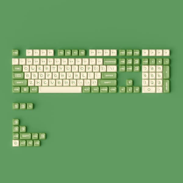 Akko Matcha Bear brugerdefinerede nøglekapsler sæt PBT nøglekapsler 122 stk.