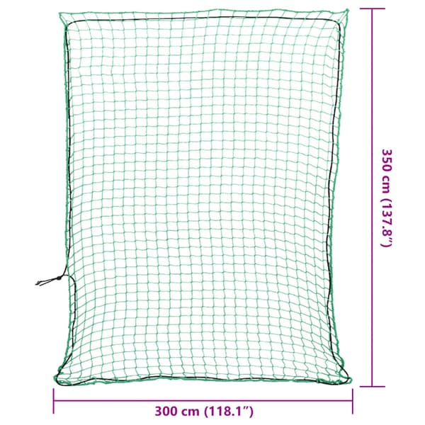 vidaXL Trailernet med elastisk reb grøn 3,5x3 m PP