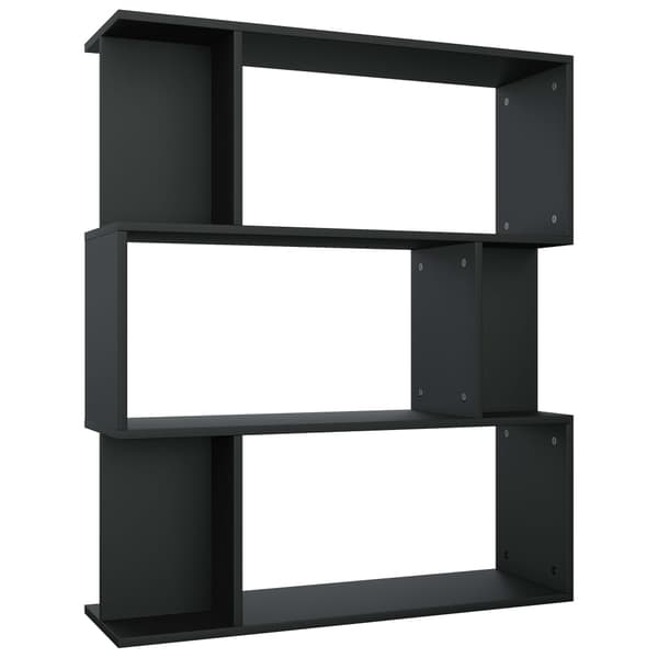 vidaXL bogreol, sort, 80x24x96 cm, træbaseret materiale