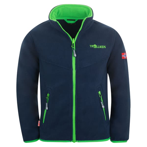 TrollKids Oppdal Jacket XT fleecejacka marinblå strl 128