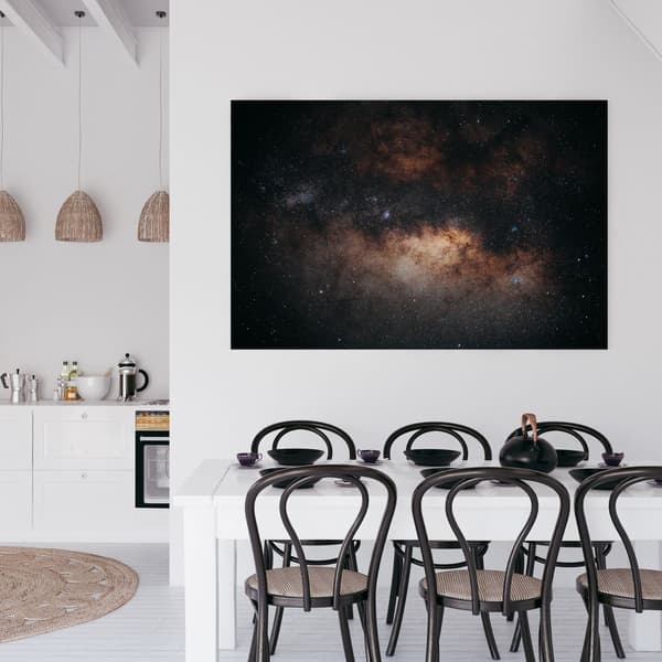 Lærredstryk Rumgalakse Stjerner 70x50 cm