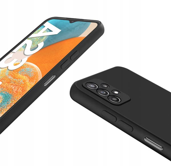 MAT BLØDT SORT ETUI til Samsung Galaxy A23 5G + 9H GLAS
