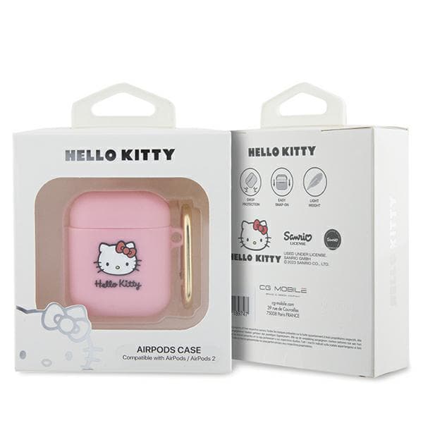 Hello Kitty Silikone 3D Kitty Hovedetui til Airpods 1/2, Lyserød