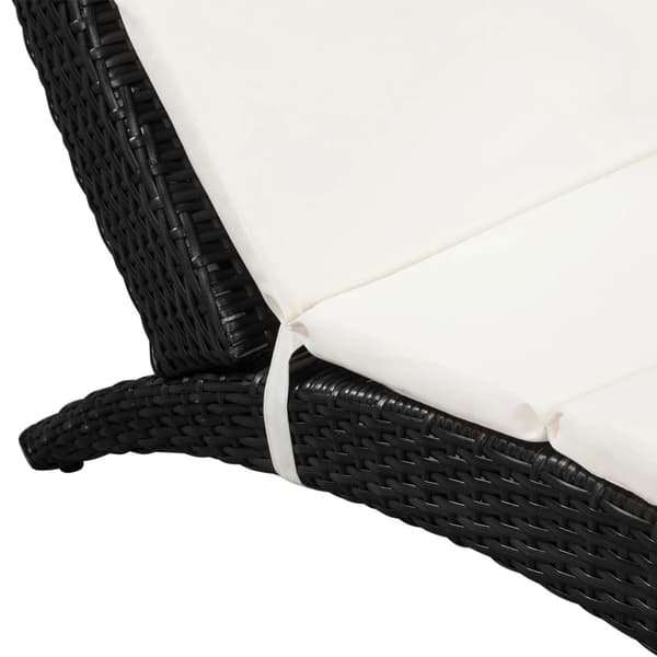 vidaXL foldbar haveliggestol med hynde, polyrattan, sort