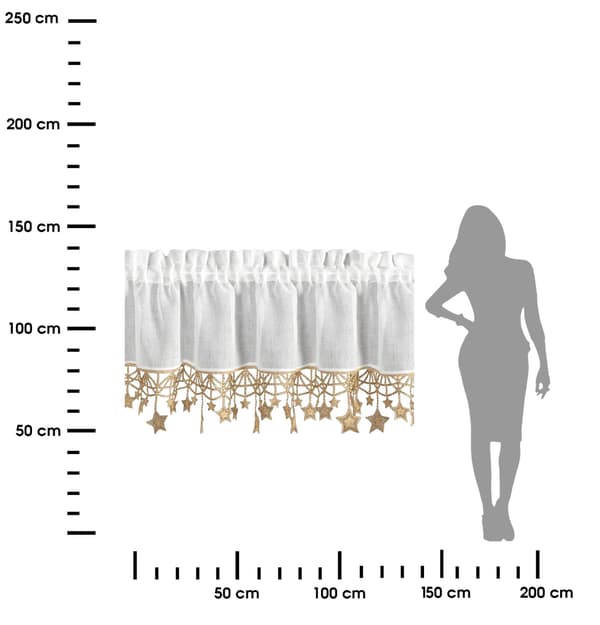 Julkrans 90x150 cm vitguldstjärnor