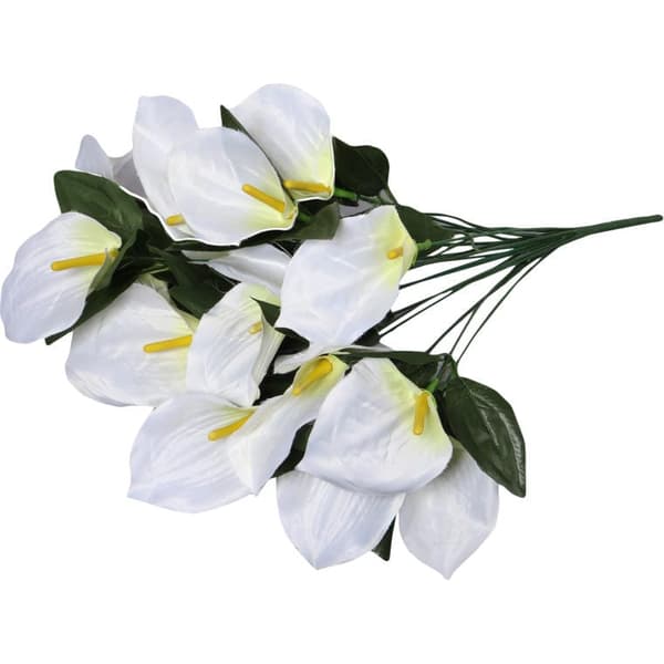 Buket med 12 hvide anthuriums
