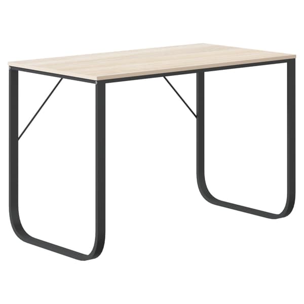 vidaXL computerbord, sort og eg, 110x60x73 cm, spånplade