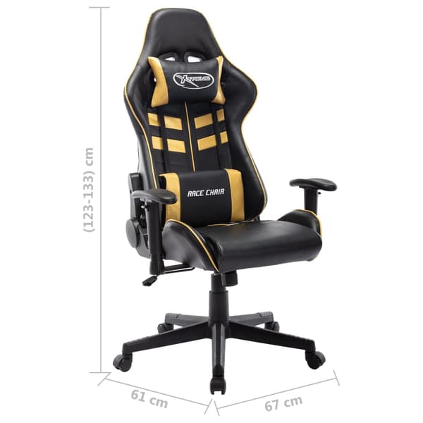 vidaXL gamingstol, sort og guld, kunstlæder