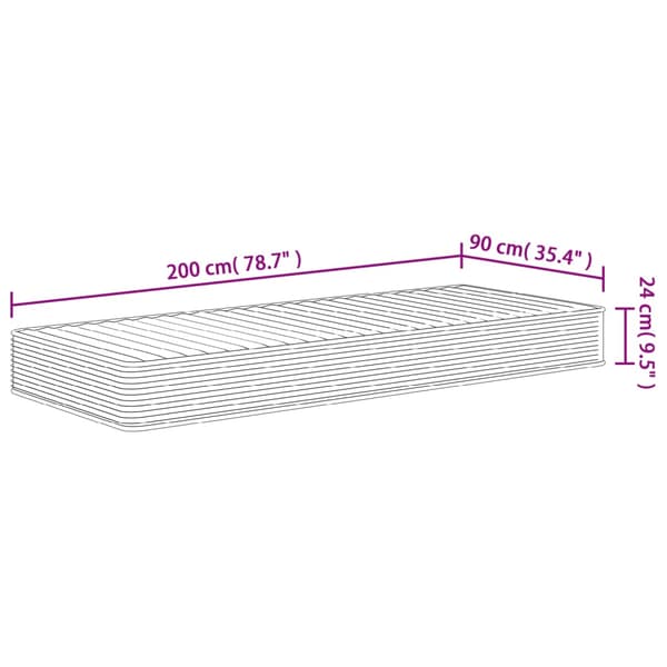 vidaXL skummadras, medium blød, 90x200 cm