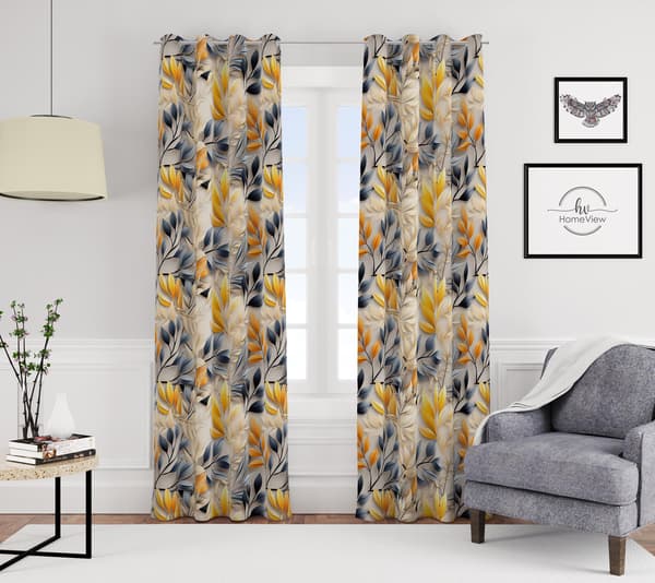 Gardin med snørehuller print 289