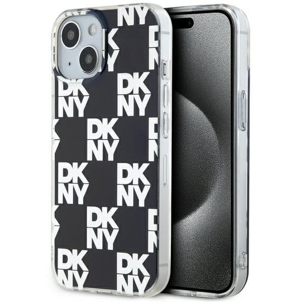 DKNY DKHCP15MHDLCEK iPhone 15 Plus /14 Plus 6.7" musta/musta kovakuori IML ruudullinen monokuvio