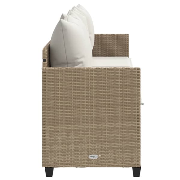 vidaXL Vuodesohva tyynyillä, beige, polyrottinki