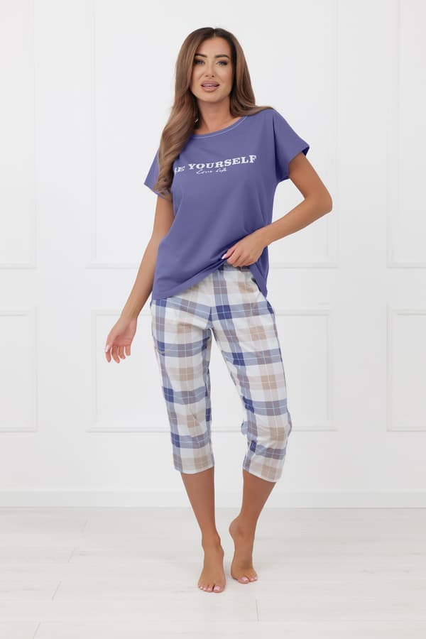 Kortärmad dampyjamas, 3/4-byxor Rima S
