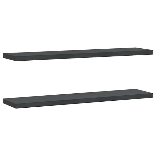 vidaXL væghylder, 2 stk., 100x23,5x3 cm, sort rustfrit stål