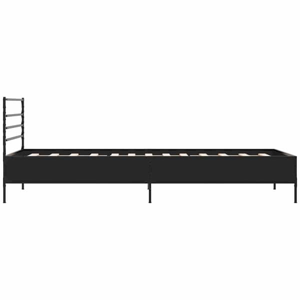 vidaXL sengestel sort 100x200 cm træ og metal