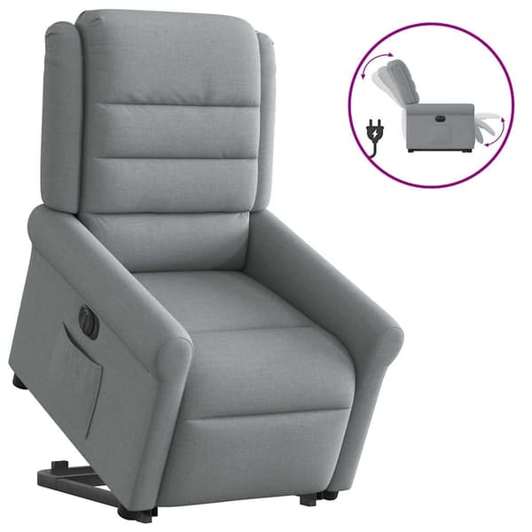 vidaXL Elektrisk lyftande massagefåtölj ljusgrå
