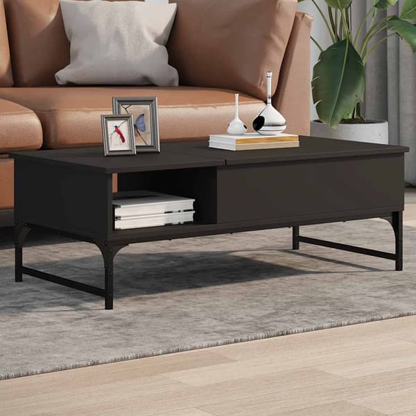 vidaXL sofabord, sort, 100x50x35 cm, træbaseret materiale