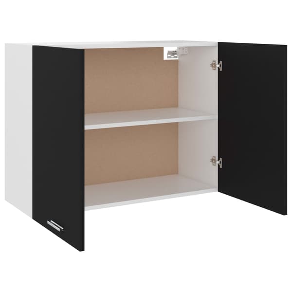 vidaXL vægskab sort 80x31x60 cm spånplade