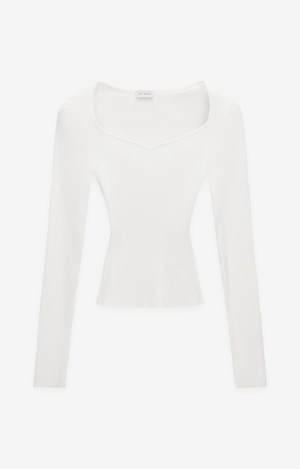 Stickad blus med manschett XL