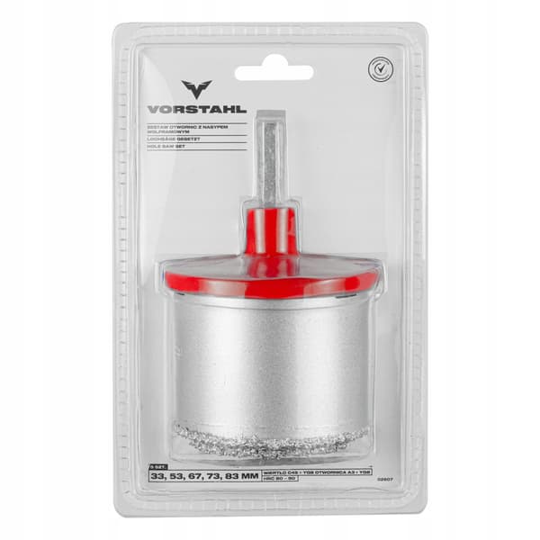 HULSAVE TIL FLISER, GRÆS, GLASEREDE FLISER, SÆT MED HULSAVE, BOR 33-83MM, Vorstahl