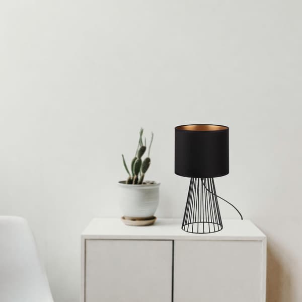 Tornado ASBG lampe, sort og guld fløjl