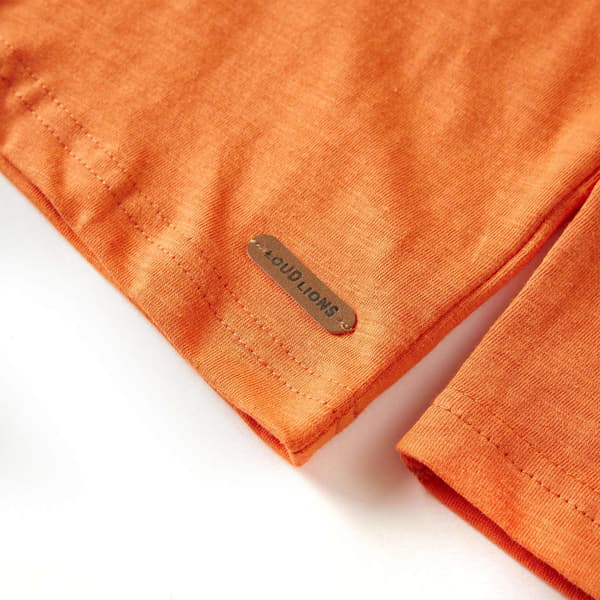 Barn långärmad T-shirt, mörkorange, 128