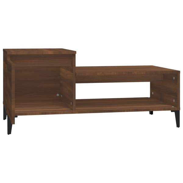 vidaXL sofabord brunt egetræ 100x50x45 cm, træbaseret materiale