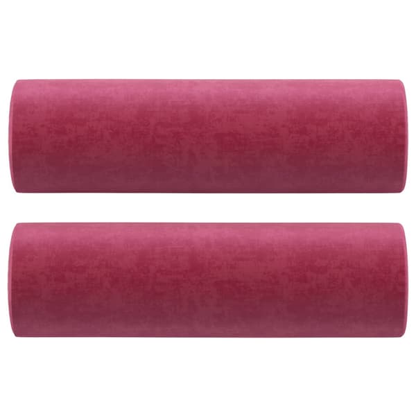 vidaXL 3-sitssoffa med kuddar vinröd 180 cm sammet